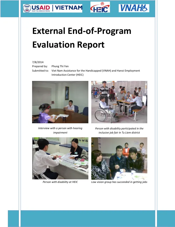 External end-of-program evaluation report : vocational rehabilitation program