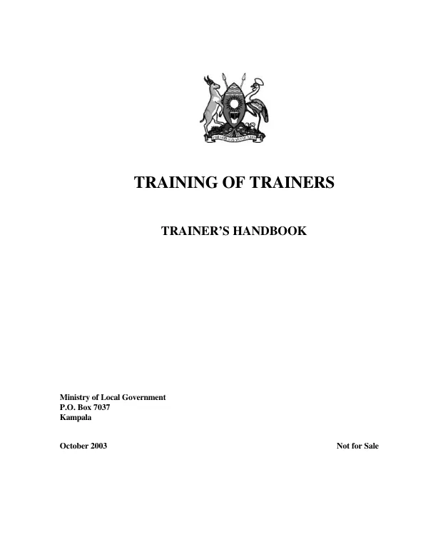 Training of trainers : trainer"s handbook