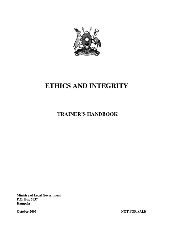 Ethics and integrity : trainer"s handbook