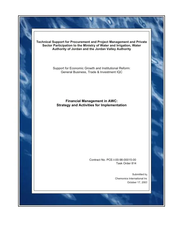 Financial management in AWC [Aqaba Water Company] : strategy and activities for implementation