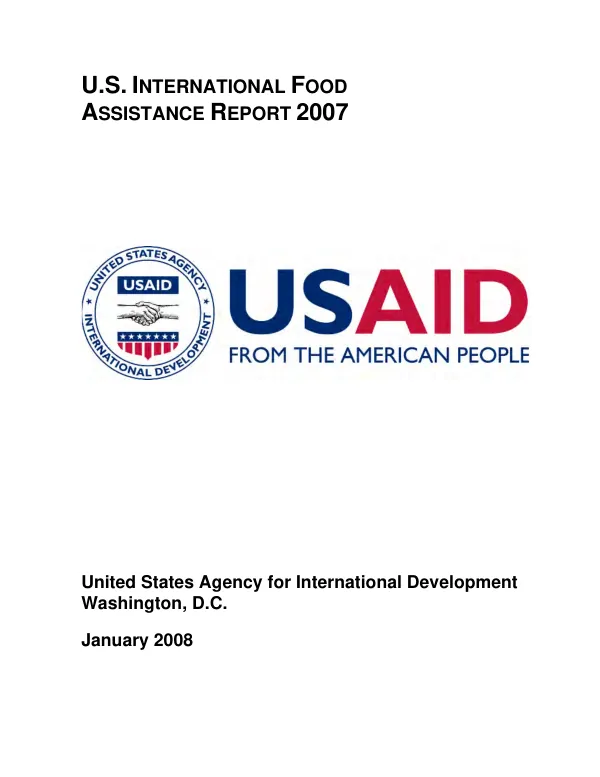 U.S. international food assistance report 2007