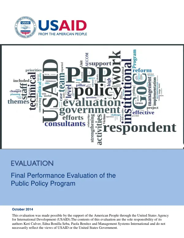 Final performance evaluation : public policy program