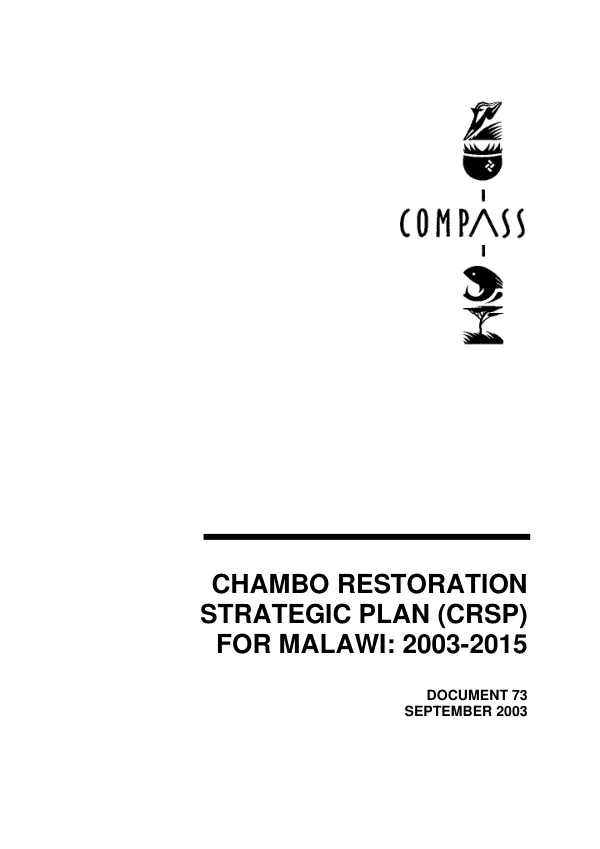 Chambo restoration strategic plan (CRSP) for Malawi : 2003-2015