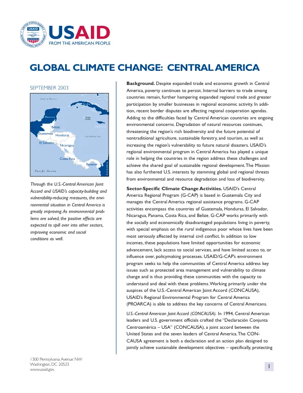 Global climate change : Central America
