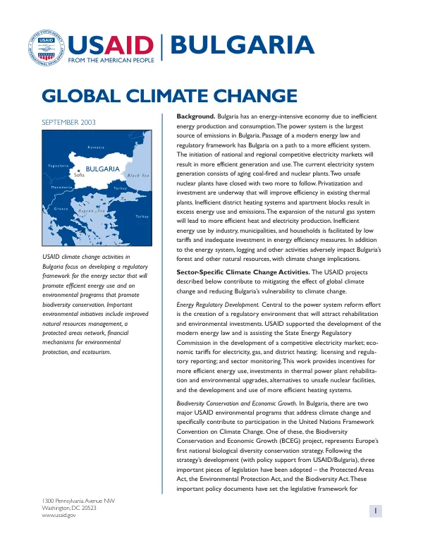 Global climate change[ : Bulgaria]