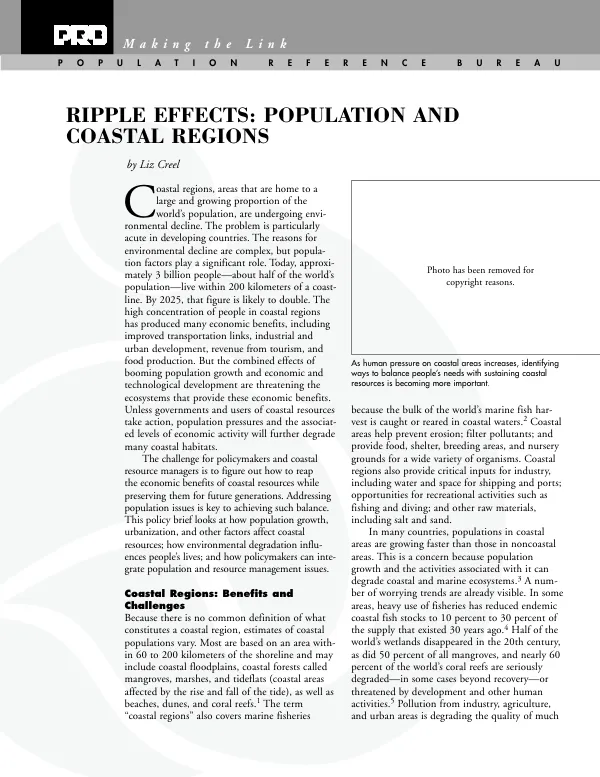 Ripple effects : population and coastal regions