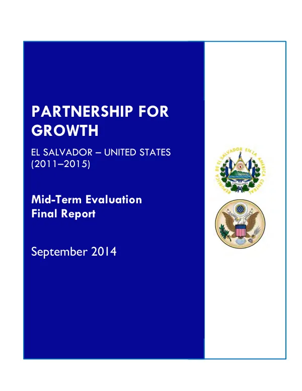 Final report : partnership for growth mid-term evaluation : El Salvador