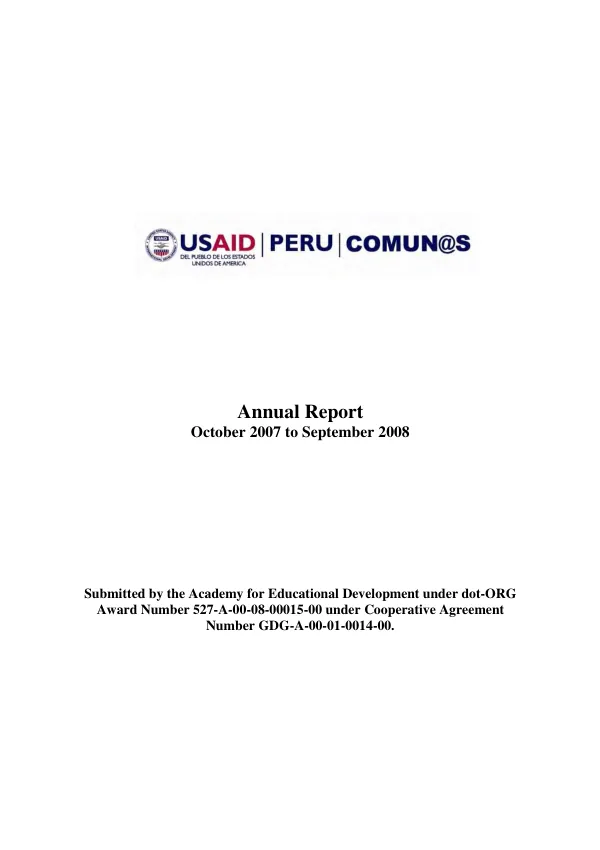 Annual report, October 2007 to September 2009
