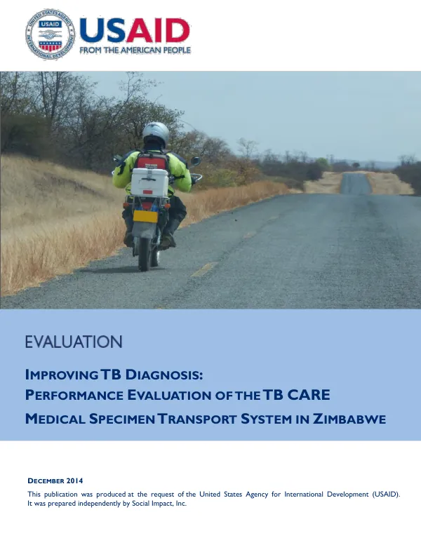 Improving TB diagnosis : performance evaluation of the TB CARE medical specimen transport system in Zimbabwe