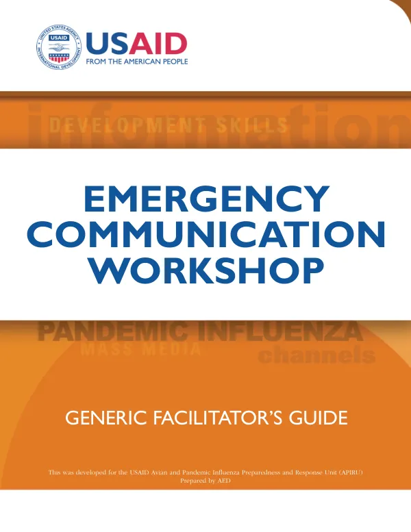 Emergency communication workshop : generic facilitator"s guide