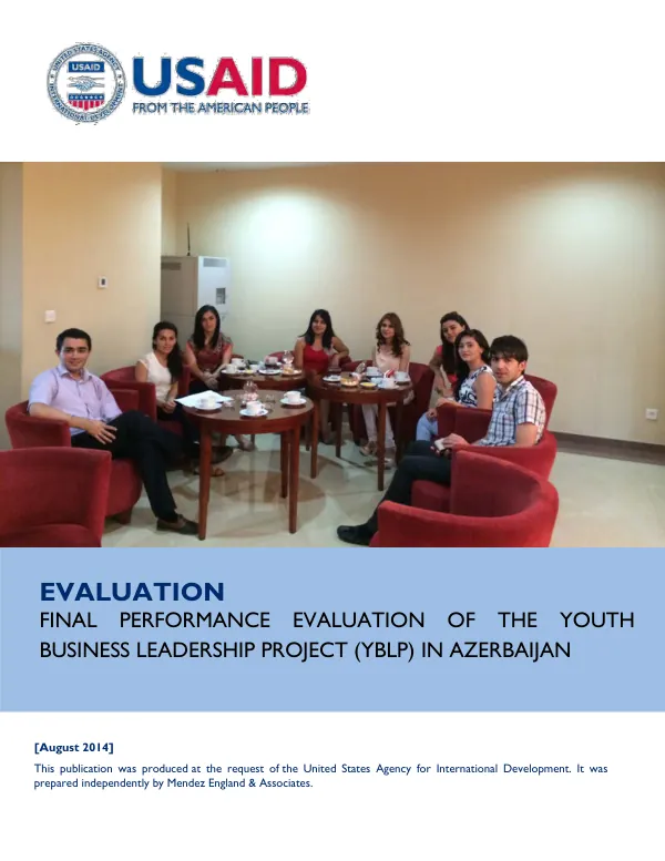 Final performance evaluation of the youth business leadership project (YBLP) in Azerbaijan