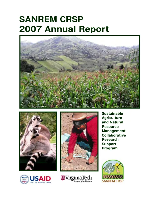SANREM CRSP FY 2007 annual report, Oct. 1, 2006-Sept. 30, 2007
