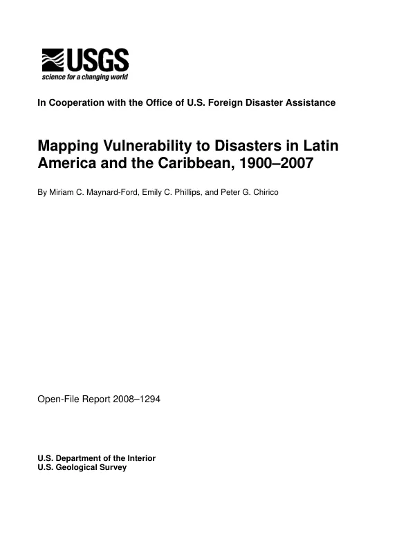 Mapping vulnerability to disasters in Latin America and the Caribbean, 1900-2007
