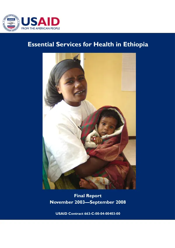 Essential services for health in Ethiopia : final report, November 2003-September 2008