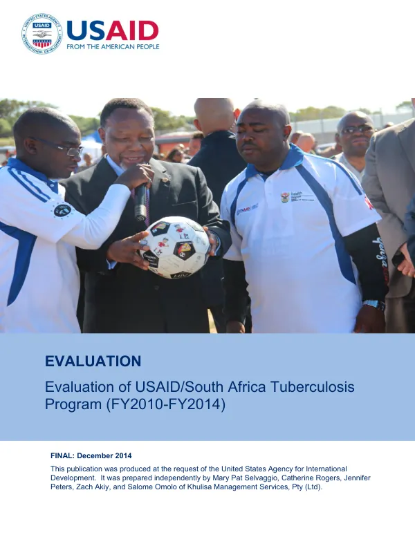 Evaluation of the USAID TB program implemented by University Research Corporation (URC) (FY2010-FY2014)