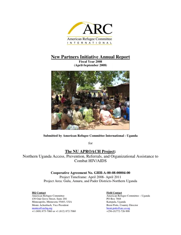 New Partners initiative annual report : fiscal year 2008