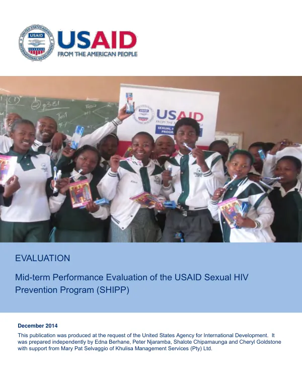 Mid-term performance evaluation of the USAID sexual HIV prevention program (SHIPP)