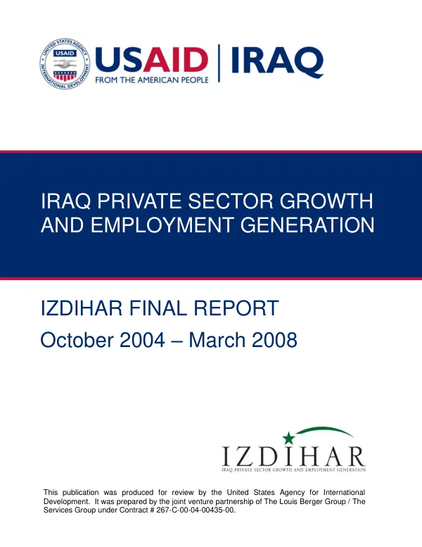 IZDIHAR final report : October 2004-March 2008