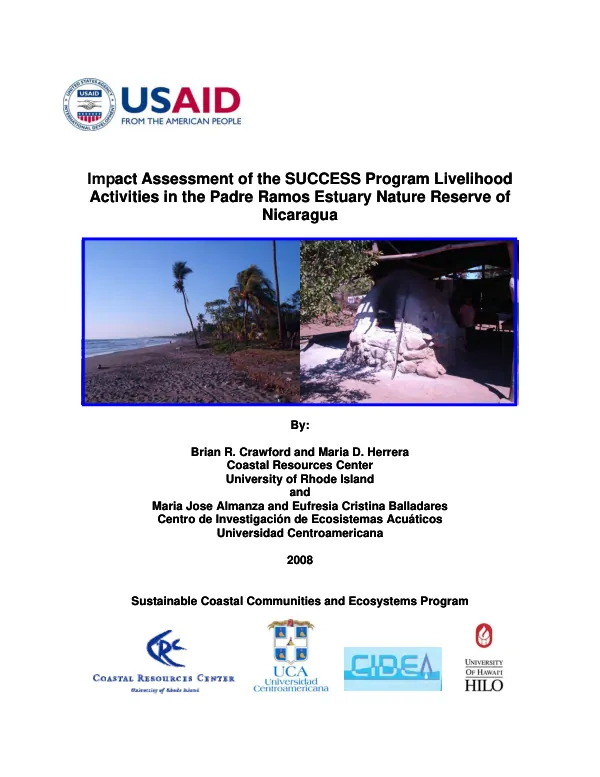 Impact assessment of the success program livelihood activities in the Padre Ramos Estuary Nature Reserve of Nicaragua