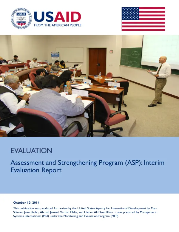 Assessment and strengthening program (ASP): interim evaluation report