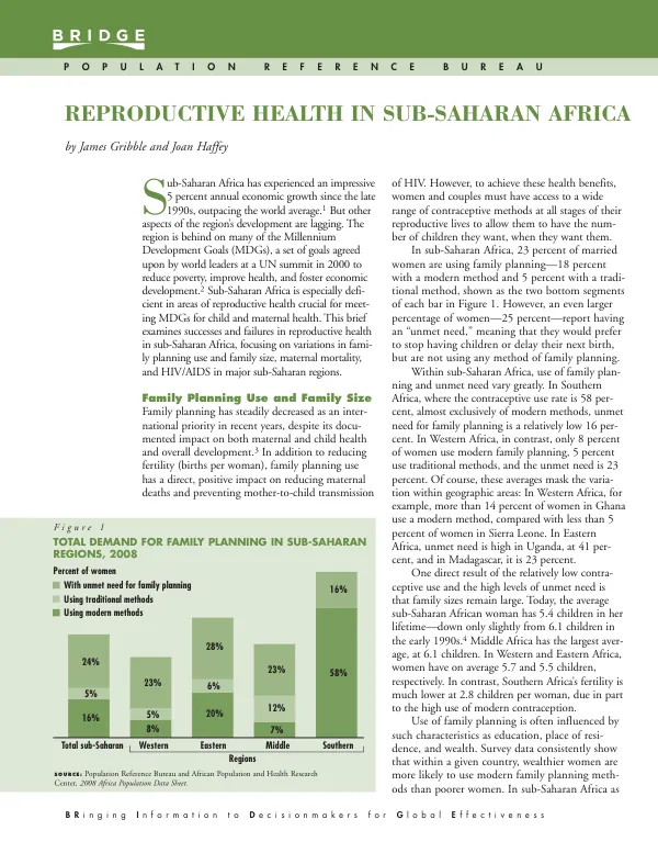 Reproductive health in Sub-Saharan Africa