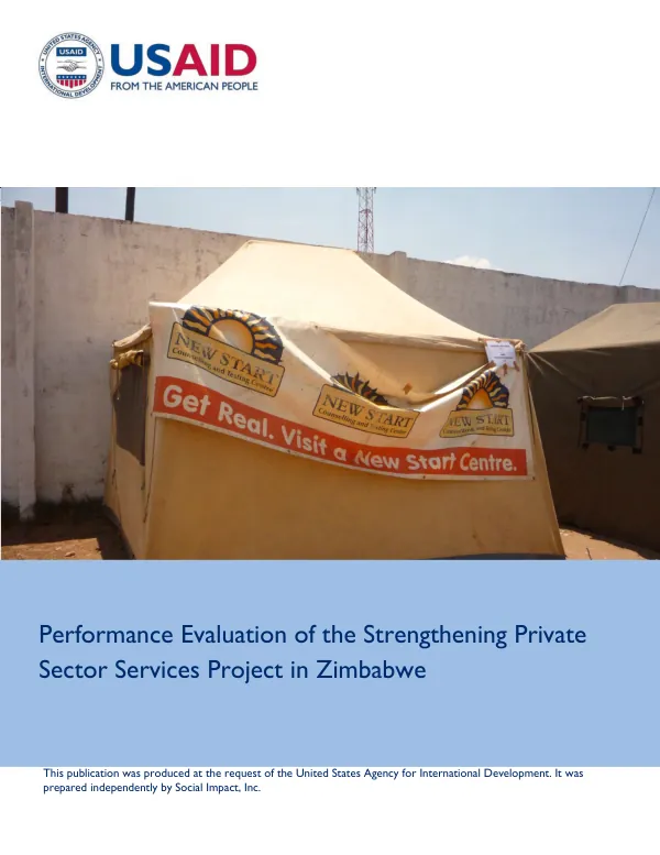 Performance evaluation of the strengthening private sector services project in Zimbabwe