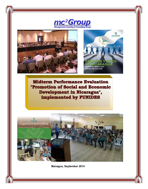 Midterm performance evaluation : "promotion of social and economic development in Nicaragua", implemented by FUNIDES