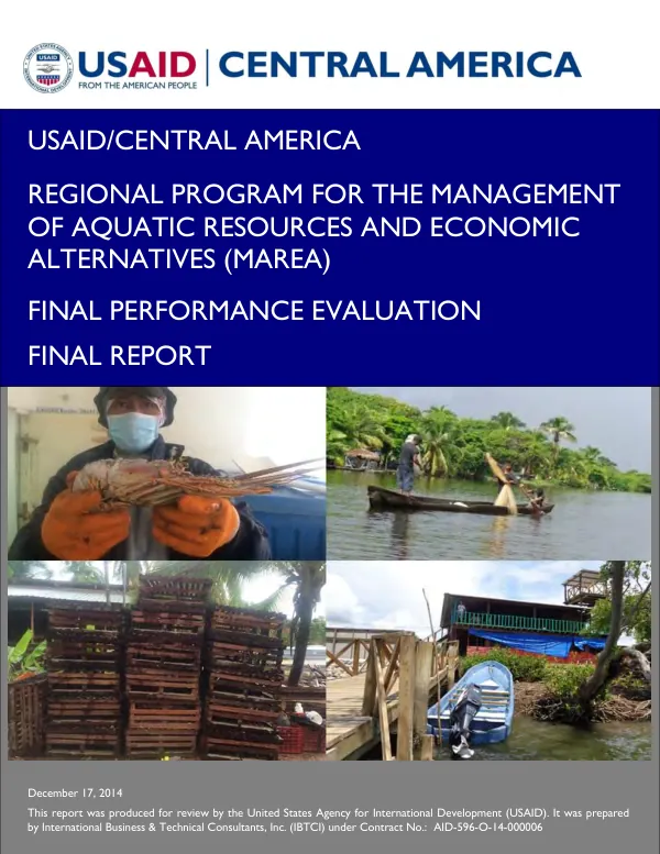 USAID/Central America : regional program for the management of aquatic resources and economic alternatives (MAREA) : final performance evaluation : final report