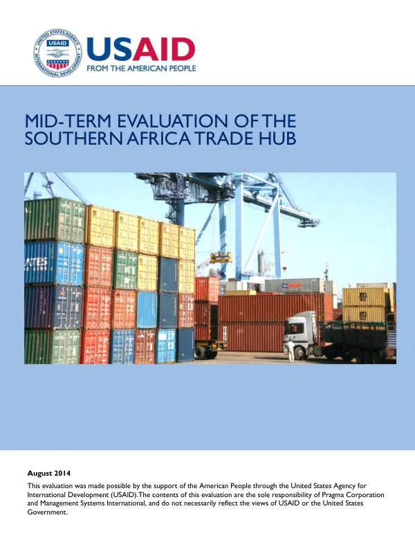 Mid-term evaluation of the Southern Africa trade hub