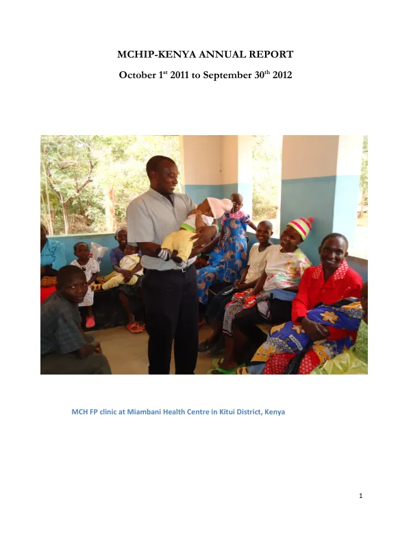MCHIP-KENYA ANNUAL REPORT