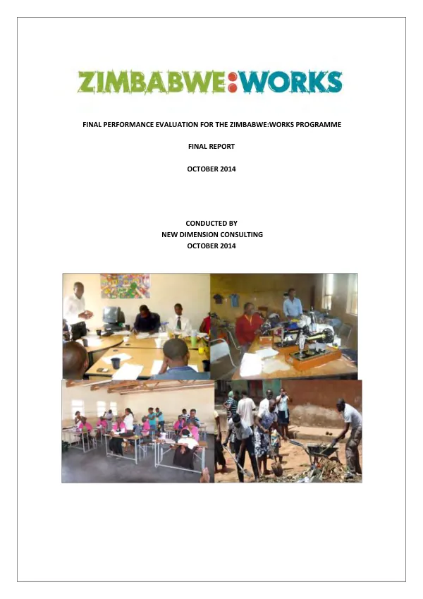 Final performance evaluation for the Zimbabwe:works programme