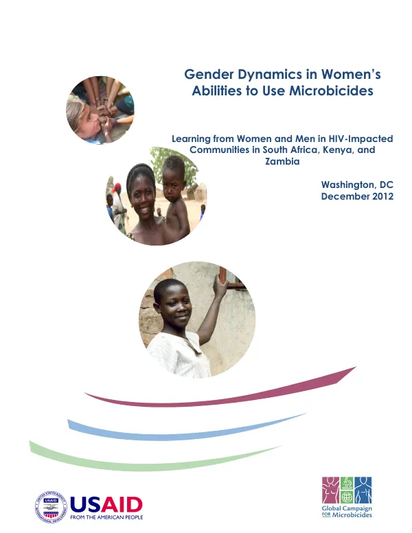 Gender Dynamics in Women’s Abilities to Use Microbicides
