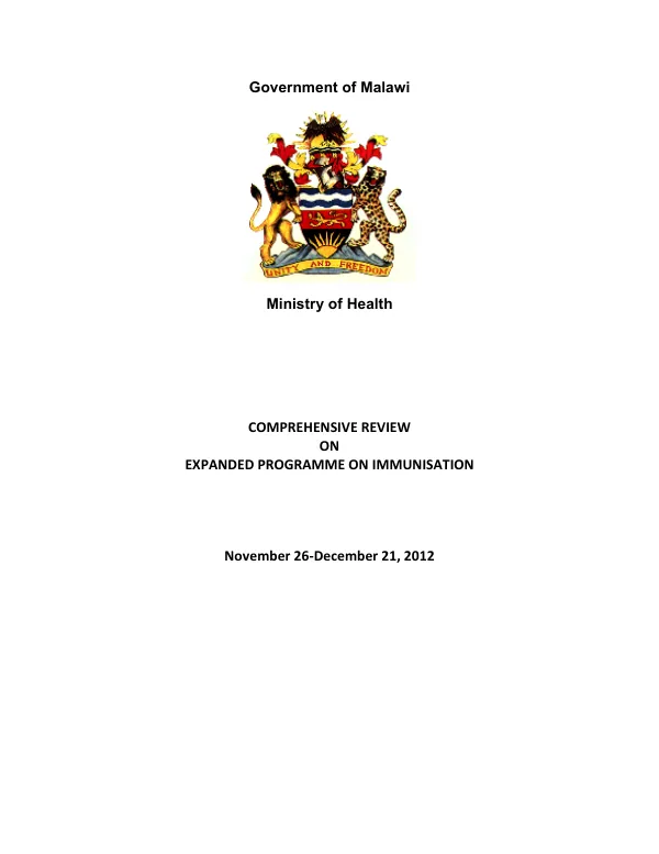 Comprehensive review of Expanded Program on Immunization