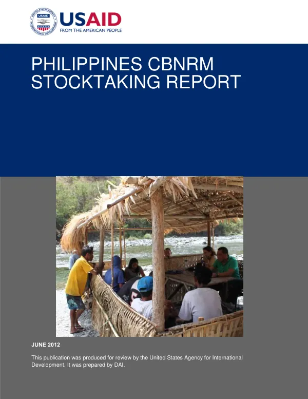 Philippines CBNRM Stocktaking Report