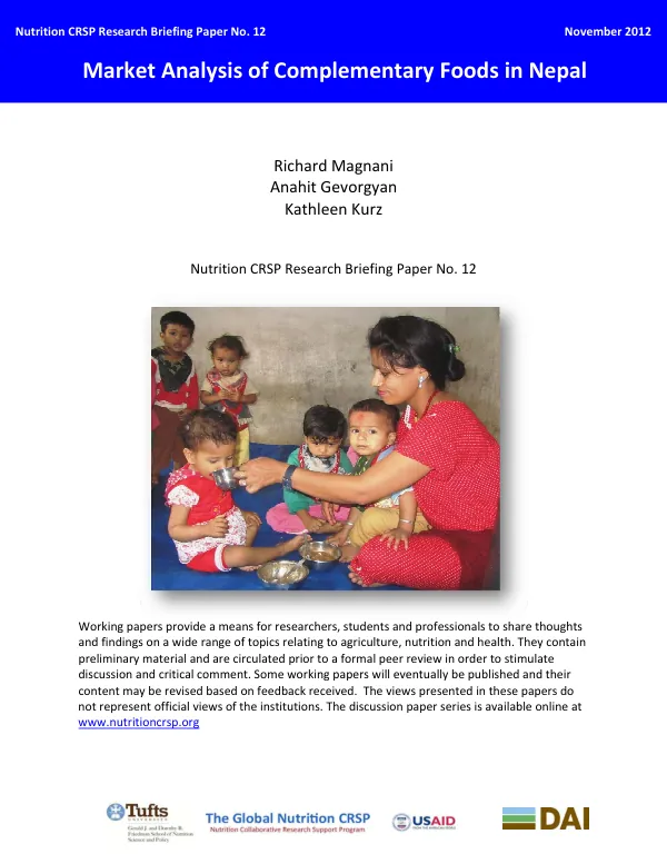 Market Analysis of Complementary Foods in Nepal