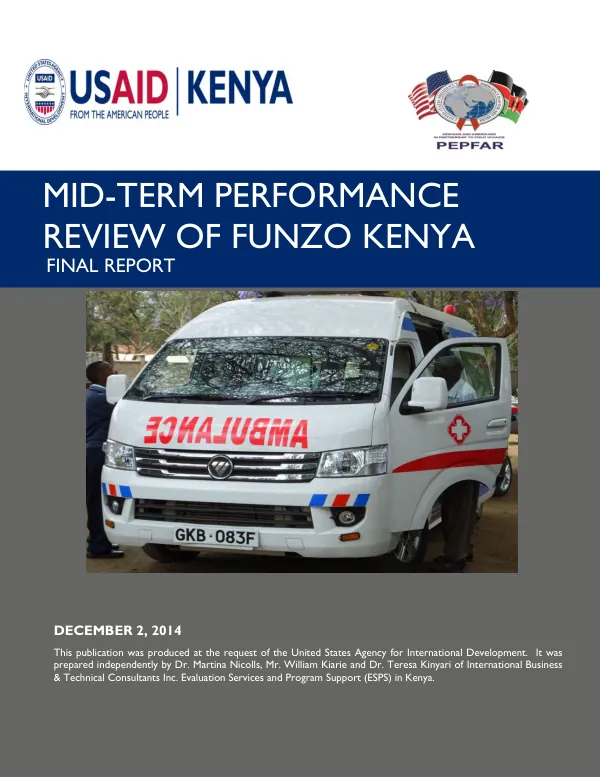 Mid-term performance review of USAID FUNZO Kenya