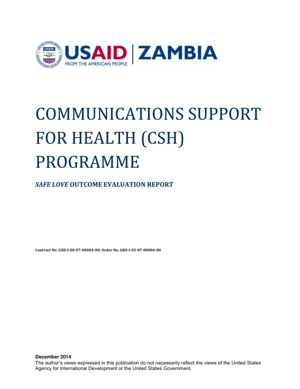 Safe love outcome evaluation report