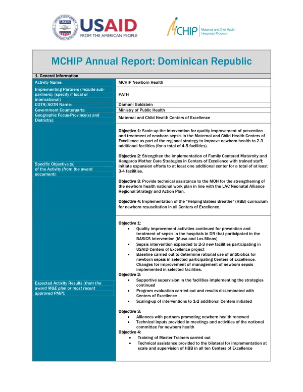 Annual Report (FY 2012; Indicators)