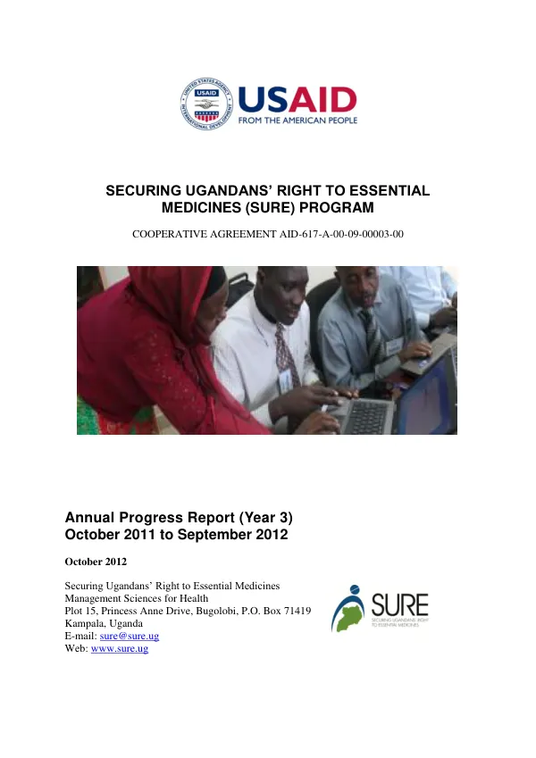 Annual Progress Report (Year 3) October 2011 to September 2012