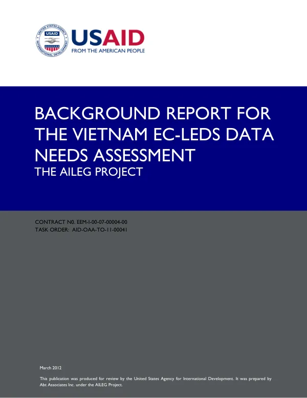 AILEG Background Report for the Vietnam EC-LEDS Data Needs Assessment