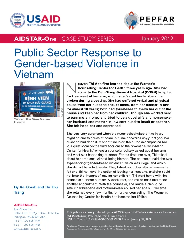 Public Sector Response to Gender-based Violence in Vietnam