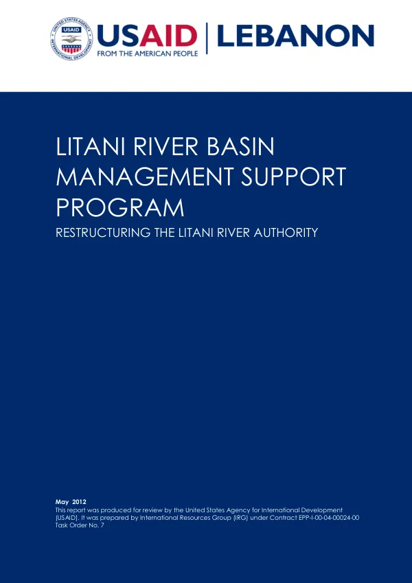 Restructuring the Litani River Authority, Lebanon