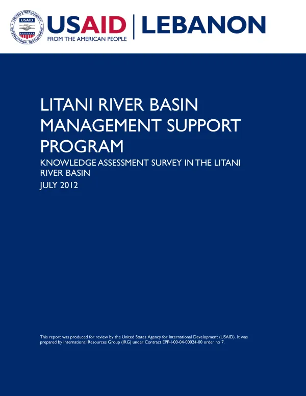 Knowledge Assessment Survey in the Litani River Basin, Lebanon