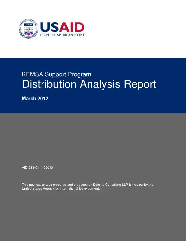 KEMSA Support Program Distribution Analysis Report