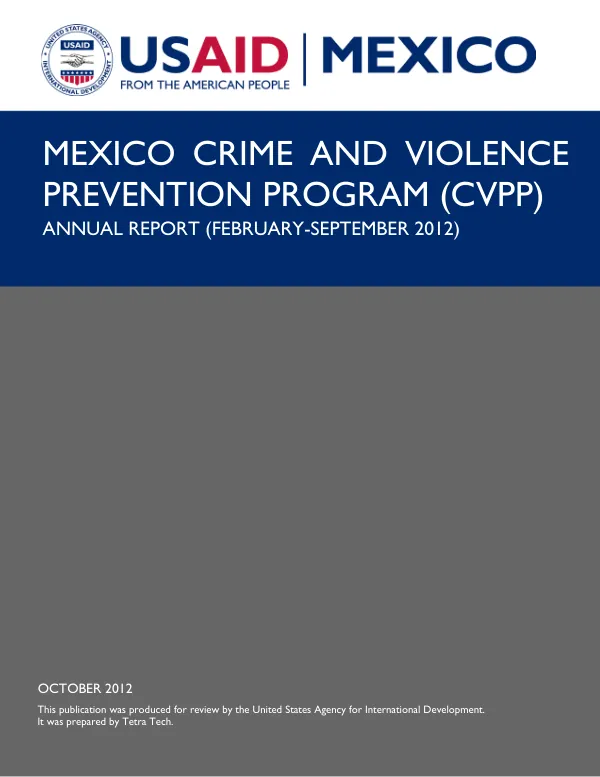 Mexico Crime and Violence Prevention Program (CVPP) Annual Report (February – September 2012)