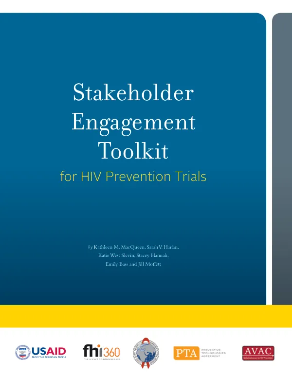 Stakeholder Engagement Toolkit for HIV Prevention Trials