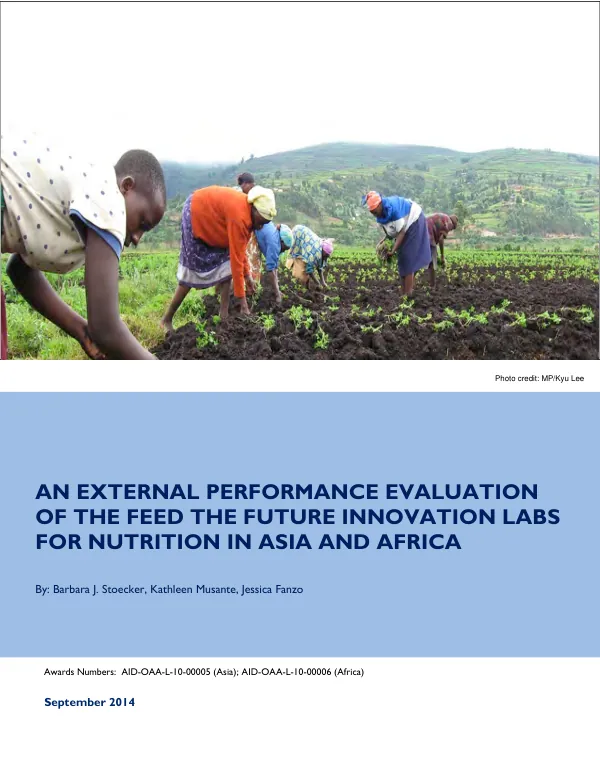 An external performance evaluation of the Feed the Future innovation labs for nutrition in Asia and Africa