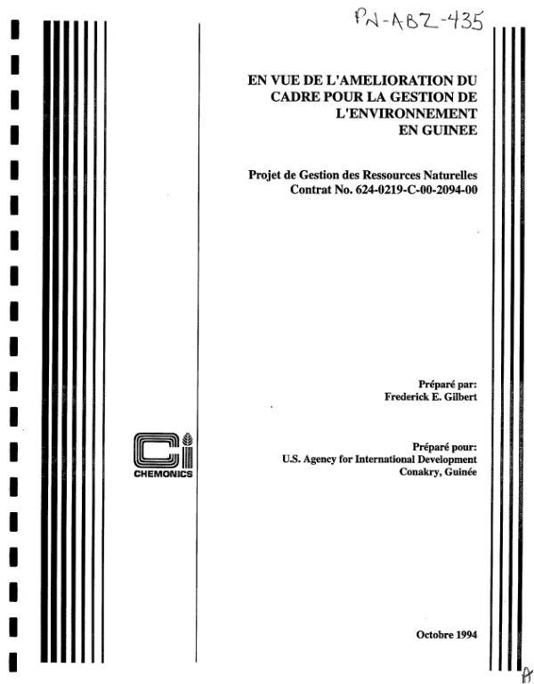 Vue de l"amelioration du cadre pour la gestion de l"environnement en Guinee