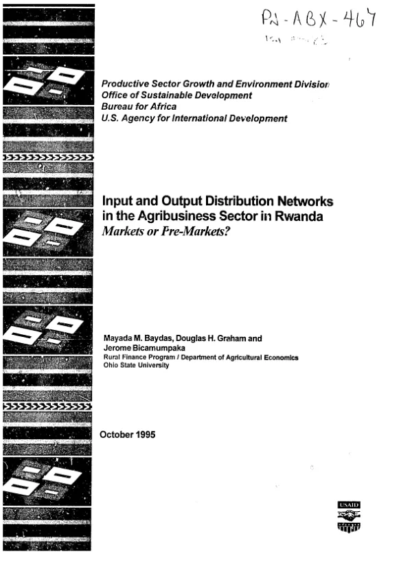 Input and output distribution networks in the agribusiness sector in Rwanda : markets or pre-markets?