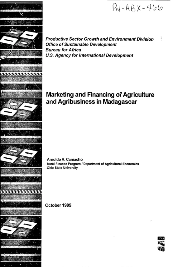 Marketing and financing of agriculture and agribusiness in Madagascar